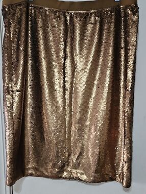 Bronze Sequin Pencil Skirt - Women's Shimmery Party Skirt
